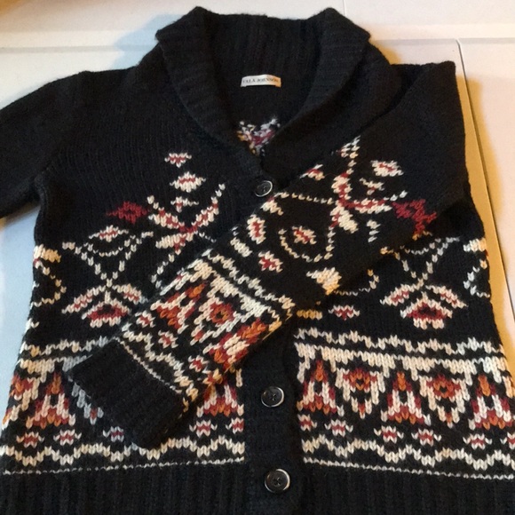 ULLA JOHNSON Fair Isle Alpaca V-neck Cardigan Sweater - Picture 9 of 12
